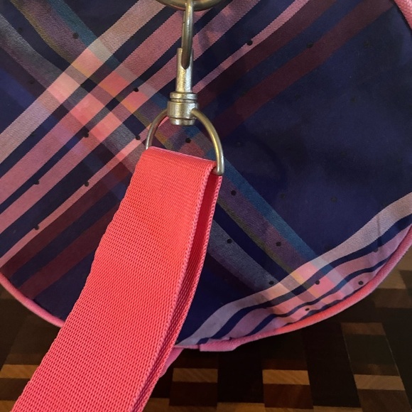 Vintage Tommy Hilfiger 13”x10”Plaid Academia Duffle Crossbody Bag Pink Blue - Picture 14 of 16